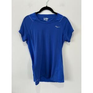 Saucony running excercise top blue womens XS zip pocket
